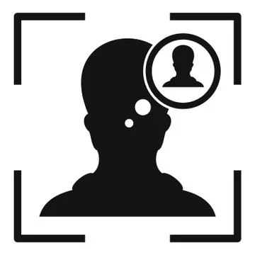 Man recognition face icon, simple style Illustrazione stock