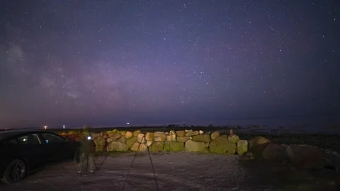 Man Recording During Perseid Meteor Shower. Stock Footage 278832145