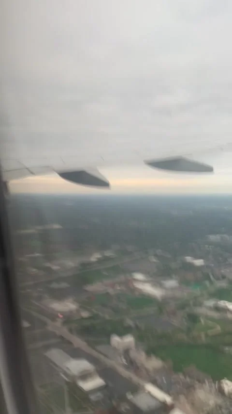 Man Records Experience After Bird Strike Causes Engine Fire on American Airlines Stock Footage 239346822