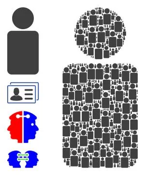 Man Recursive Composition of Self Icons Illustrazione stock