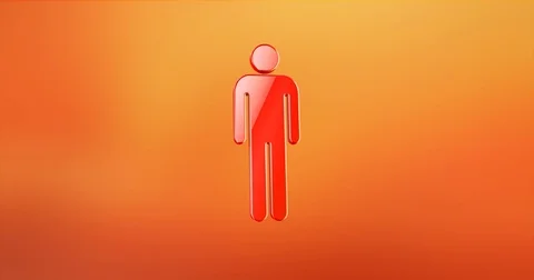 Man Red 3d Icon Stock Footage 71156406