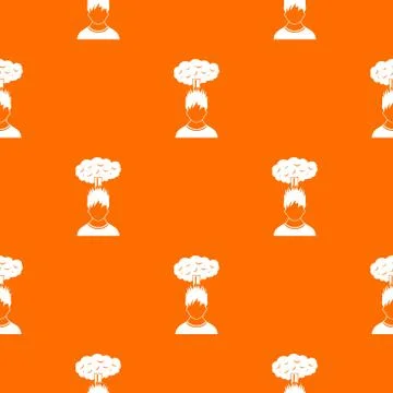 Man with red cloud over head pattern seamless 库存插图