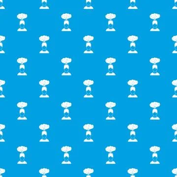 Man with red cloud over head pattern seamless blue Stock Illustration