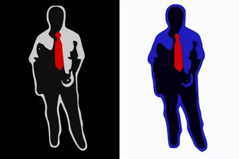 Man with red tie Stock Illustration