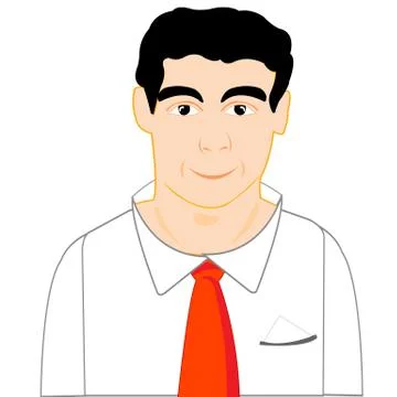 Man in red tie Stock Illustration