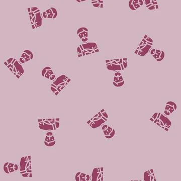 Man redneck glyph vector seamless pattern Stock Illustration