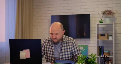 Man refines syntax through remote programming environment, where programming Stock Footage 301526788