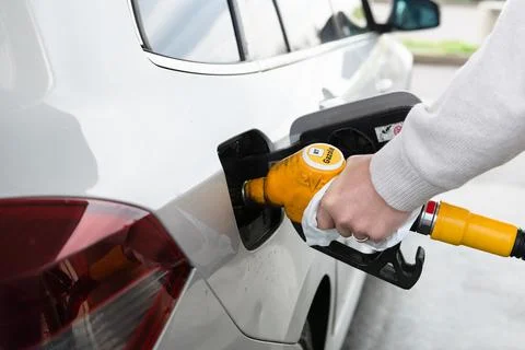 Man refueling a car Stock Photos