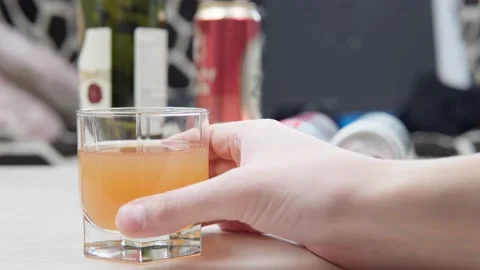 Man refused alcohol drink. Concept of alcoholism. anti alcohol concept, healthy Stock Footage 153152443