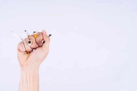 Man refusing cigarette concept for quitting smoking. No smoking campaign conc Stock Photos