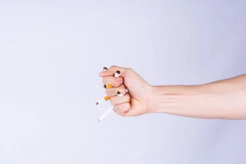 Man refusing cigarette concept for quitting smoking. No smoking campaign conc Stock Photos