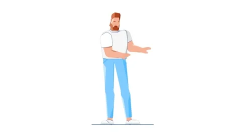 Man Rejecting Something With Hand Gesture 2D Animation Vídeo Stock 277274466