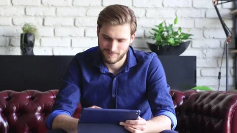 Man rejoices in successfully solving a problem at work. Stock Footage 132770421