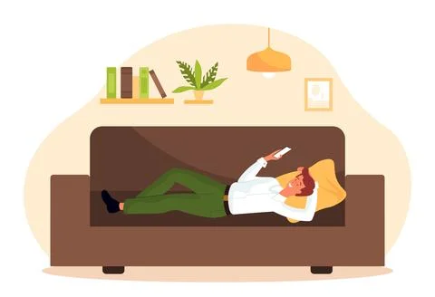 Man relax at home 스톡 일러스트