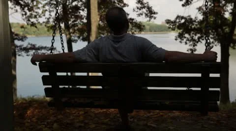 Man relaxes at Lake Video stock 8836721
