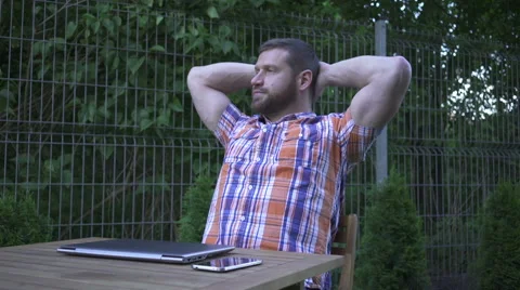 Man relaxing after work. 库存影片 52684756