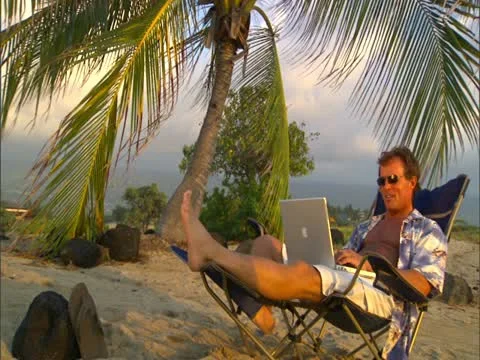 Man Relaxing on Beach Stock-Footage 22243085