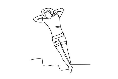 A man is relaxing on the beach Illustrazione stock