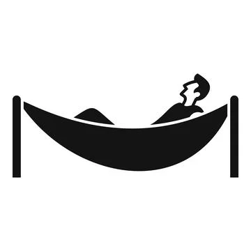 Man relaxing in hammock on vacation Illustration