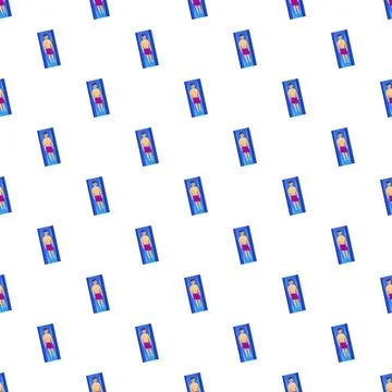 Man relaxing on inflatable raft pattern Illustrazione stock