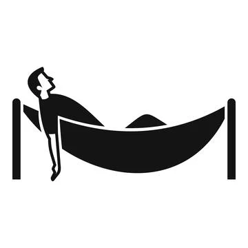 Man relaxing lying in hammock on vacation Stock Illustration