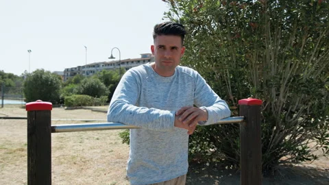 Man Relaxing In The Park During The Day Stock Footage 276559301