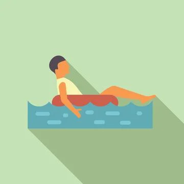 Man relaxing in pool vector illustration Illustrazione stock