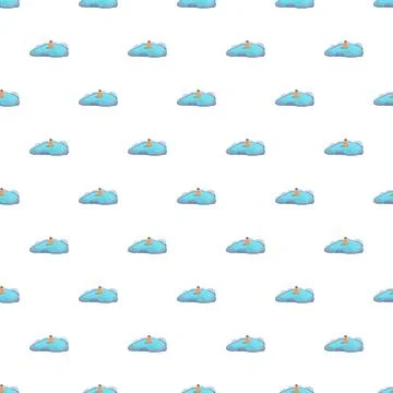 Man relaxing in water seamless pattern background Stock Illustration