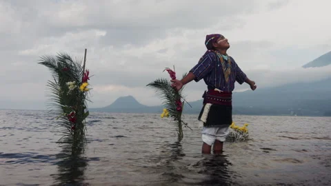 A man in a religious ritual praying Stock Footage 270223355