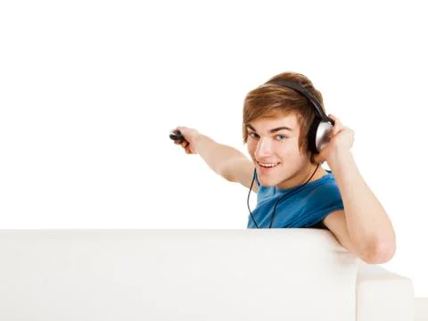 Man with a remote control Stock Photos