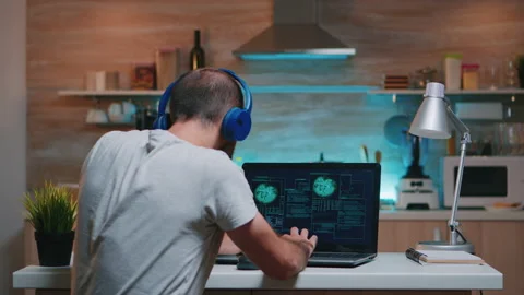 Man remote thief stealing data from company hacking system Stock Footage 141522814