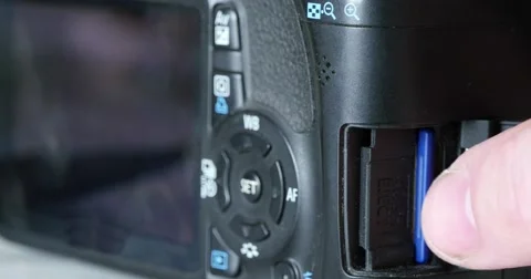 Man Remove The Card From The Camera 4k Stock Footage 49758738