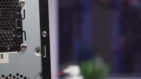 Man removing cover from computer case Stock Footage 104540357