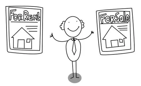 Man rent house vector Stock Illustration