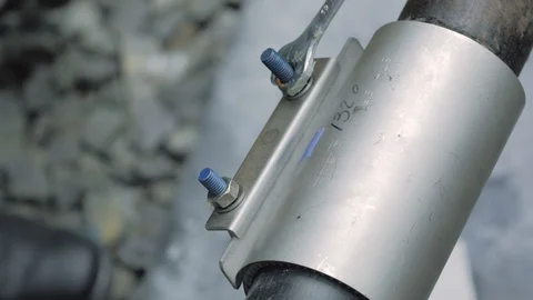 Man Repairs A Pipe Stock Footage 124523100