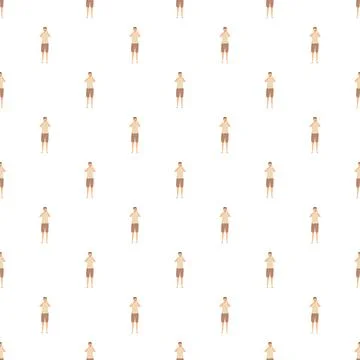 Man repeating pattern standing in casual summer clothing Stock Illustration