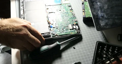Man replacing HDD to SSD fastmotion Video stock 69257559