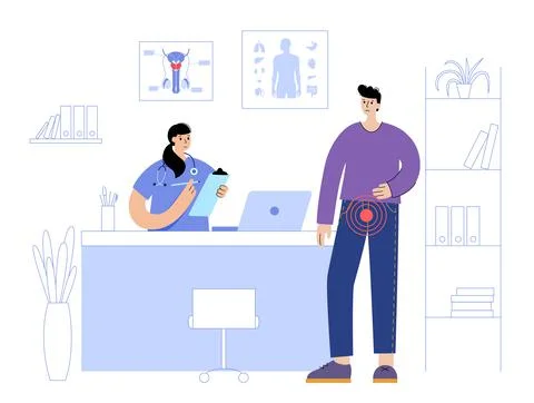 Man Reproducive System Problems Stock Illustration