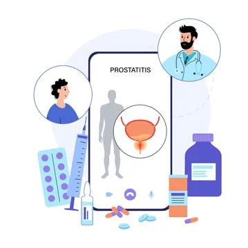 Man Reproducive System Problems Stock Illustration