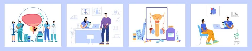 Man Reproducive System Problems Stock Illustration