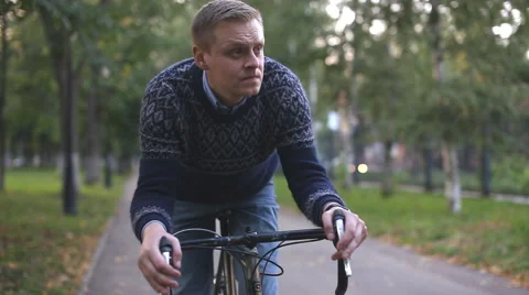 Man rest on bike Stock Footage 54407045