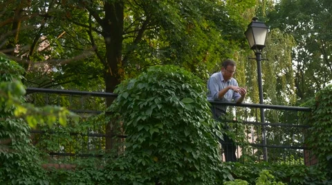 Man Rest in the Centre of Park of a City Opole Stock Footage 67553012