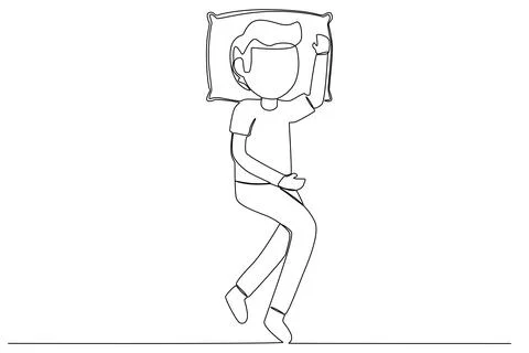 A man resting in the bedroom Stock Illustration