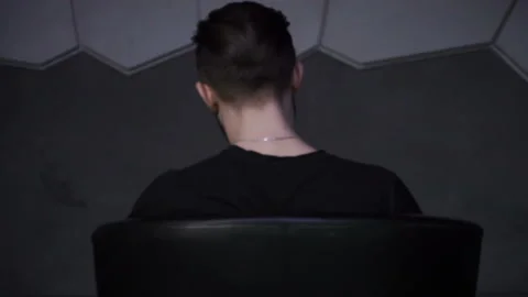 Man is resting in the chair Video stock 86252976