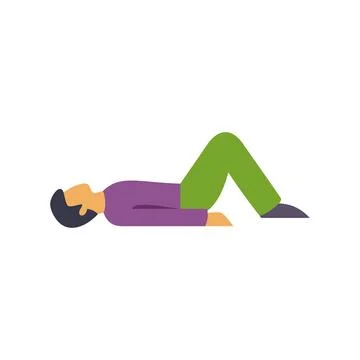 Man resting flat on back with bent legs Stock Illustration