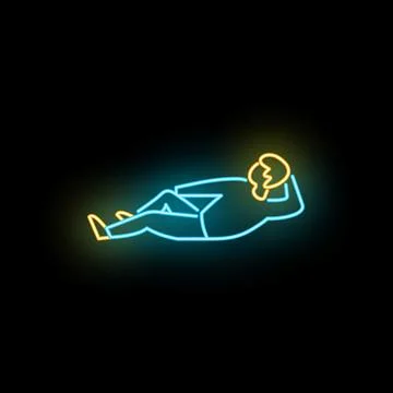 Man resting glowing with neon light effect Stock Illustration