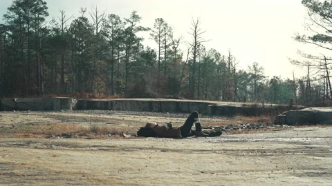 Man Resting in Mountain Valley Video stock 154563875