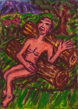 Man resting in nature Stock Illustration