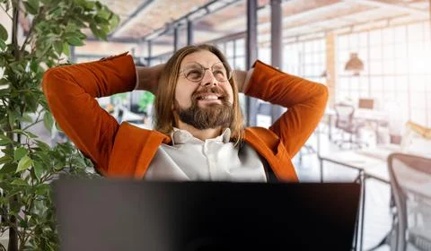 Man resting at office Stock Photos