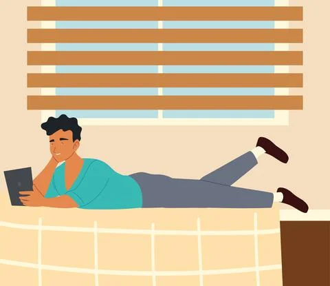 Man resting procrastination Stock Illustration